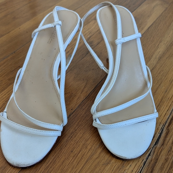 Reformation White Strappy Slingback Heels - Picture 2 of 6